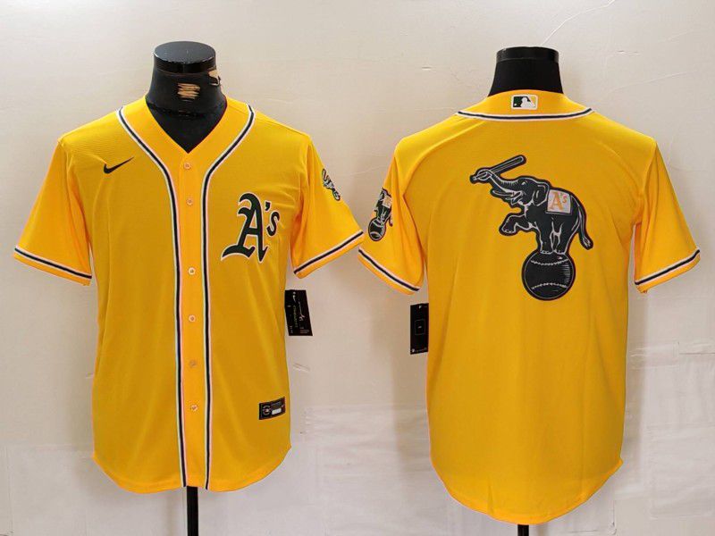 Men Oakland Athletics Blank Yellow Game 2024 Nike MLB Jersey style 4->oakland athletics->MLB Jersey